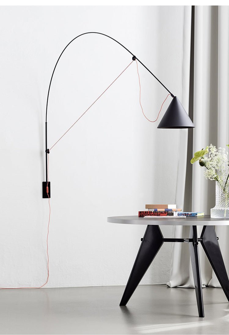 Noraette Wandleuchte Arc Struktur mit Kegel-Lampenschirm minimalistisch