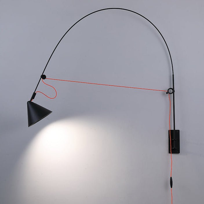 Noraette Wandleuchte Arc Struktur mit Kegel-Lampenschirm minimalistisch