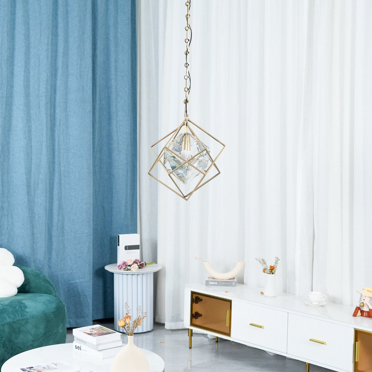 Zovin Messing & Kristall Glam Pendelleuchte