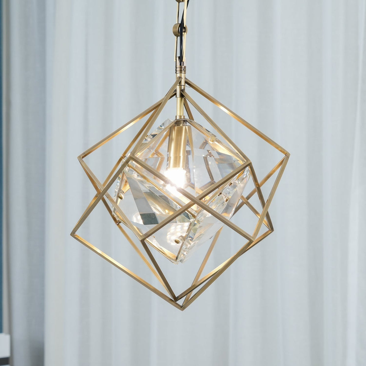 Zovin Messing & Kristall Glam Pendelleuchte
