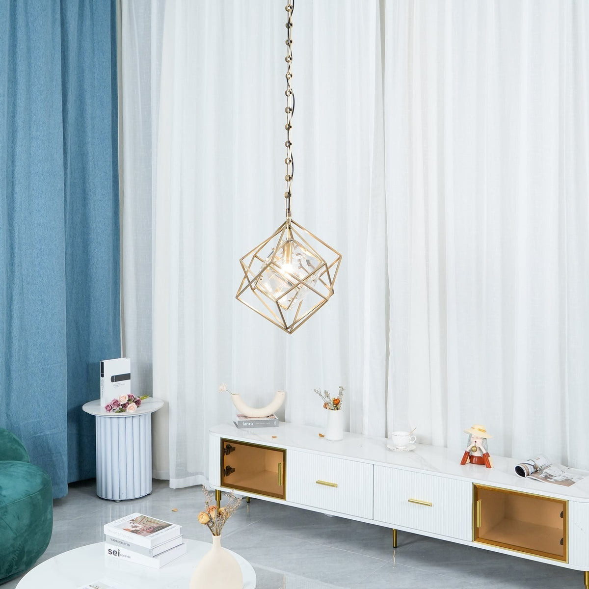 Zovin Messing & Kristall Glam Pendelleuchte