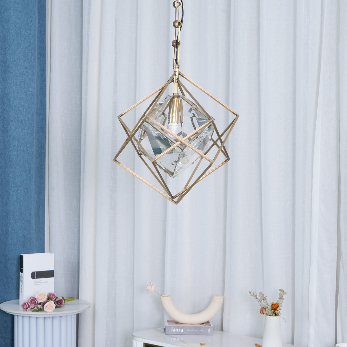 Zovin Messing & Kristall Glam Pendelleuchte