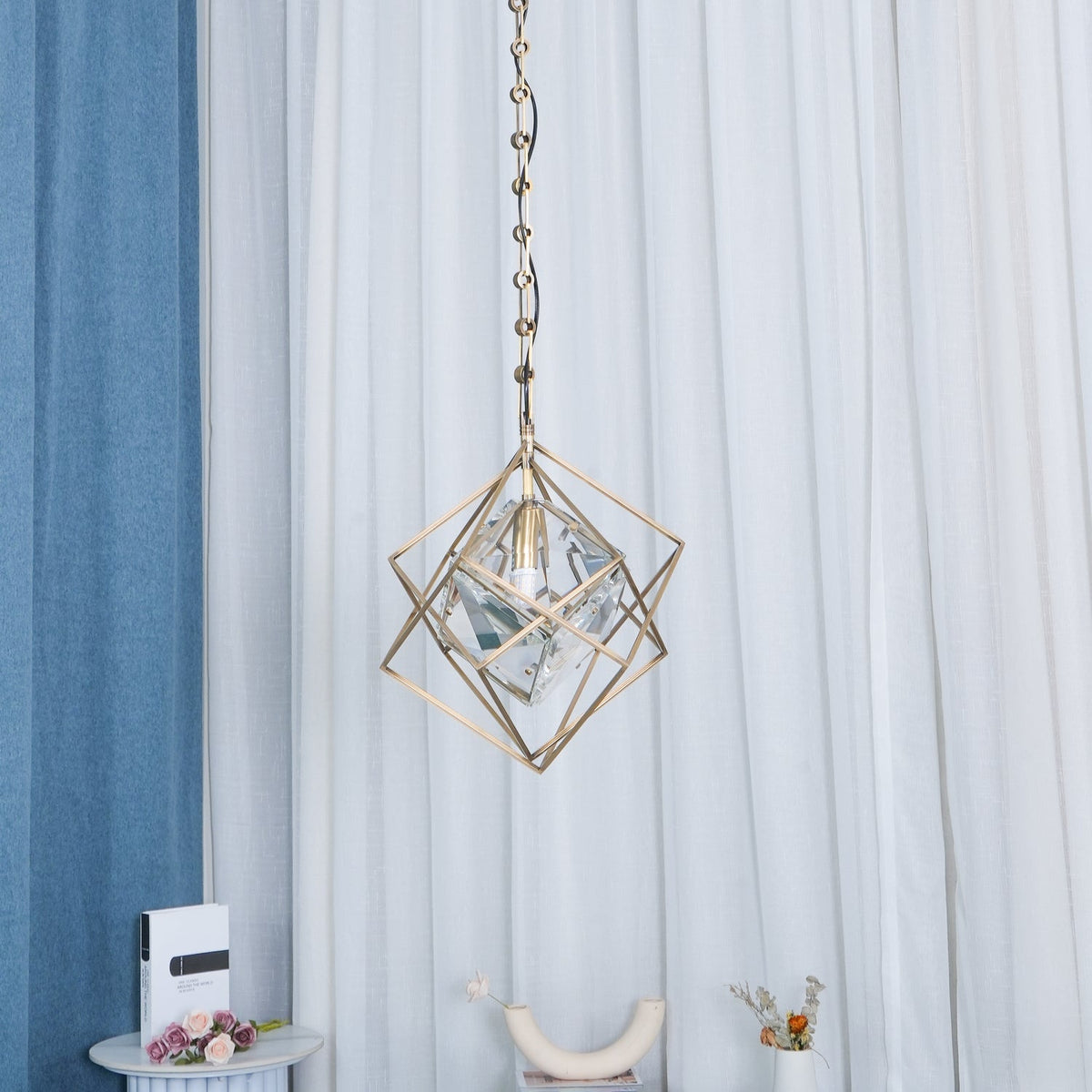 Zovin Messing & Kristall Glam Pendelleuchte