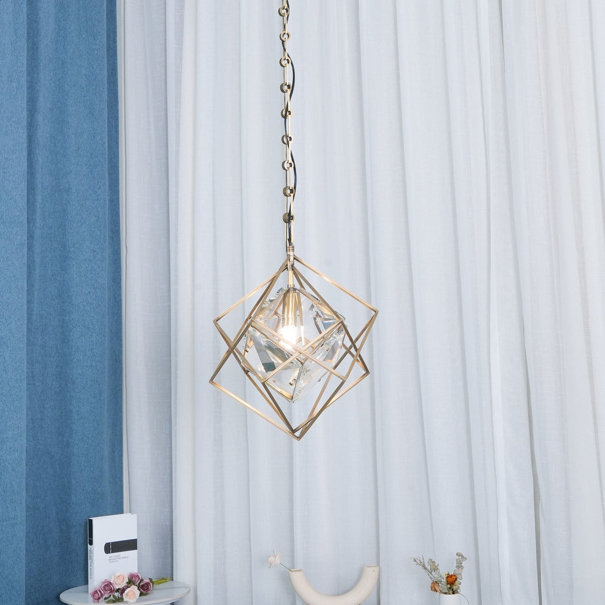 Zovin Messing & Kristall Glam Pendelleuchte