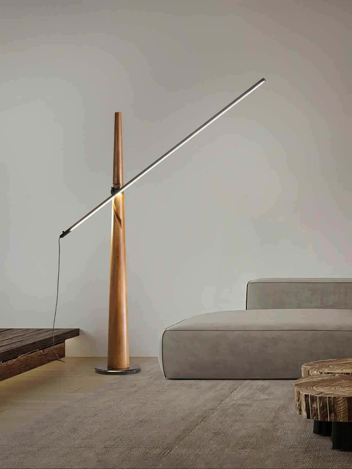 Ovelila Minimalistische Stehleuchte aus Holz