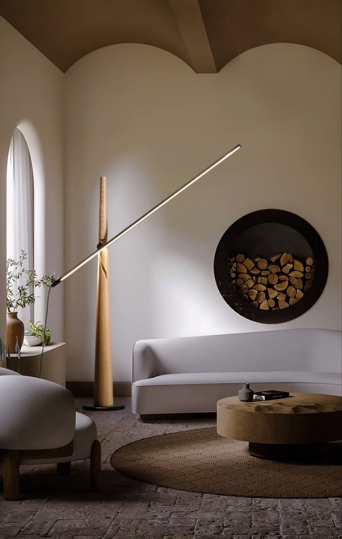 Ovelila Minimalistische Stehleuchte aus Holz