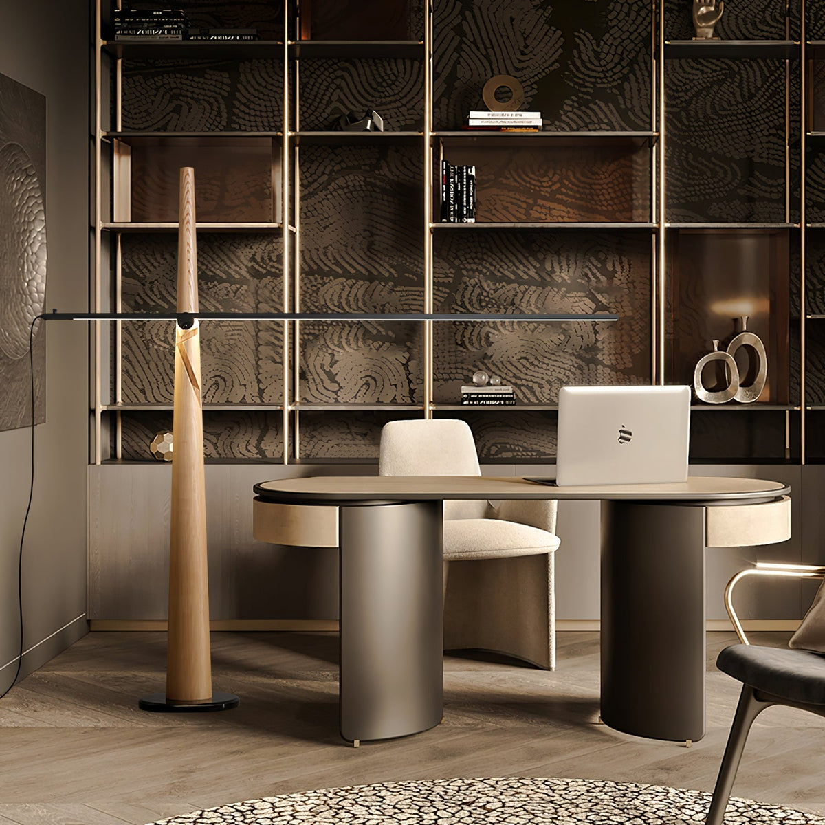 Ovelila Minimalistische Stehleuchte aus Holz