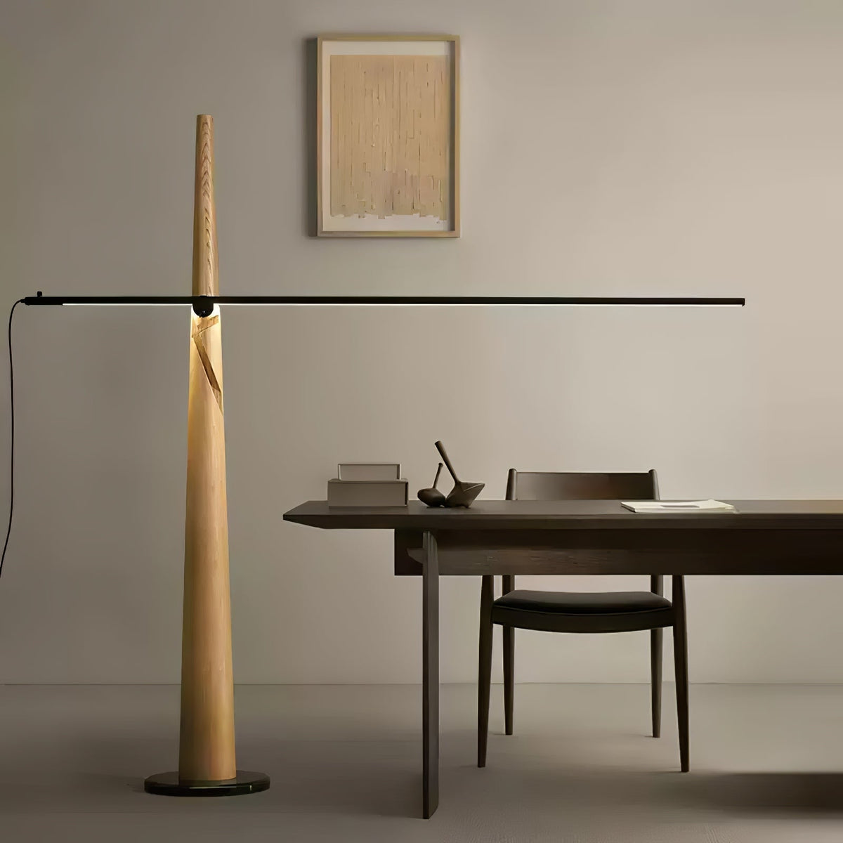 Ovelila Minimalistische Stehleuchte aus Holz