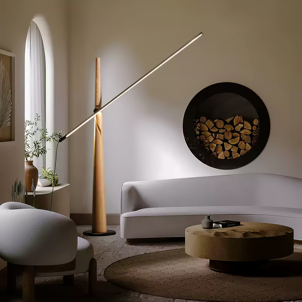 Ovelila Minimalistische Stehleuchte aus Holz
