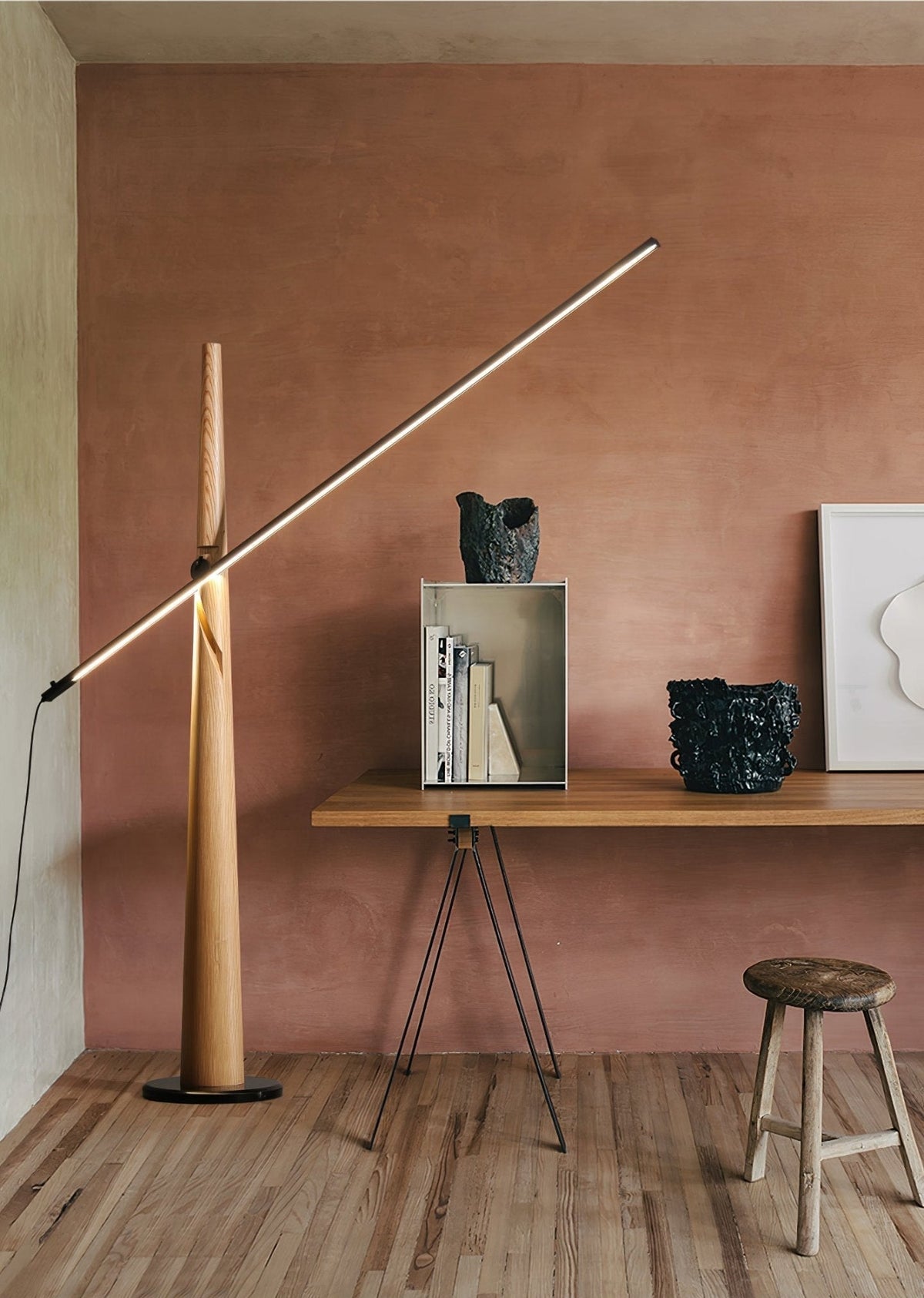 Ovelila Minimalistische Stehleuchte aus Holz