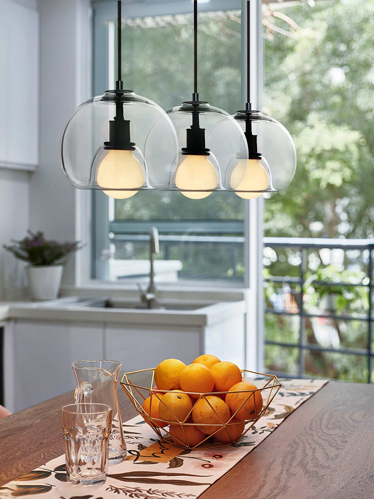 Eamver Glas zeitgenössische Pendelleuchte