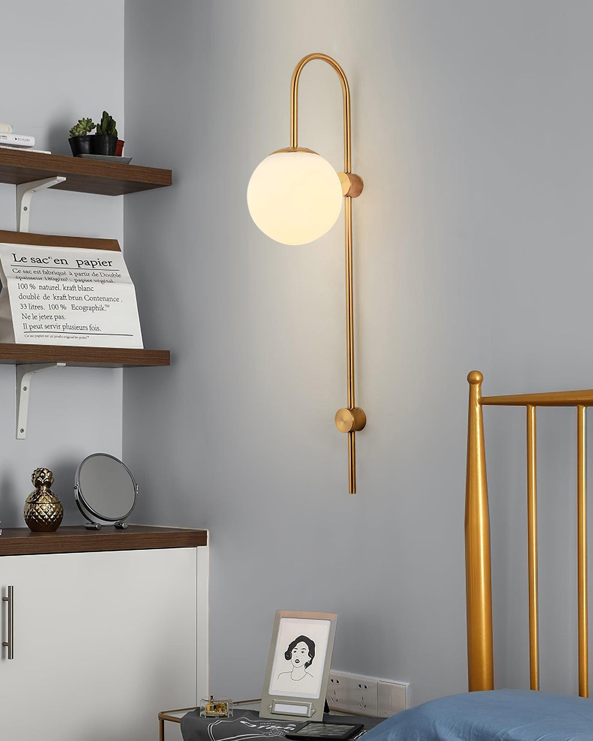 Cavelir Premium skandinavische Kunstglas-Wandleuchte