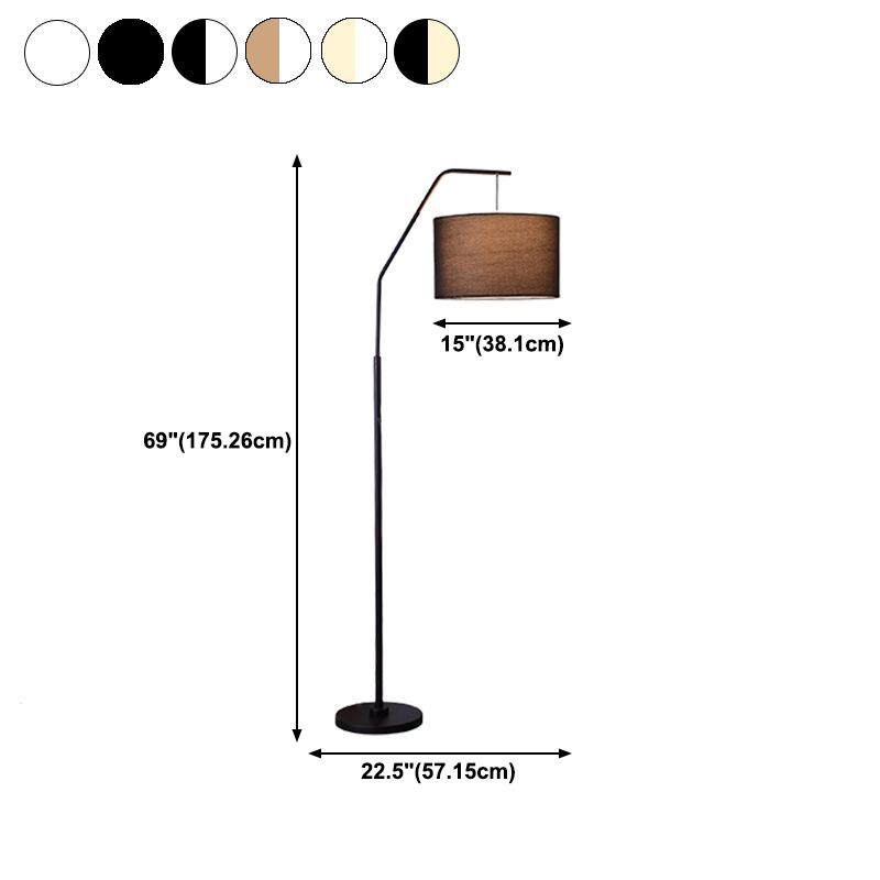 Arisha Modern Stehleuchte Cylinder, 6 Farben, Wohnzimmer, Metall Stoff