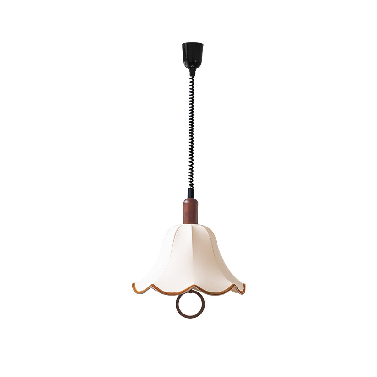 Eurvaryra Pendelleuchte aus Stoff und Holz im klassischen eleganten Stil