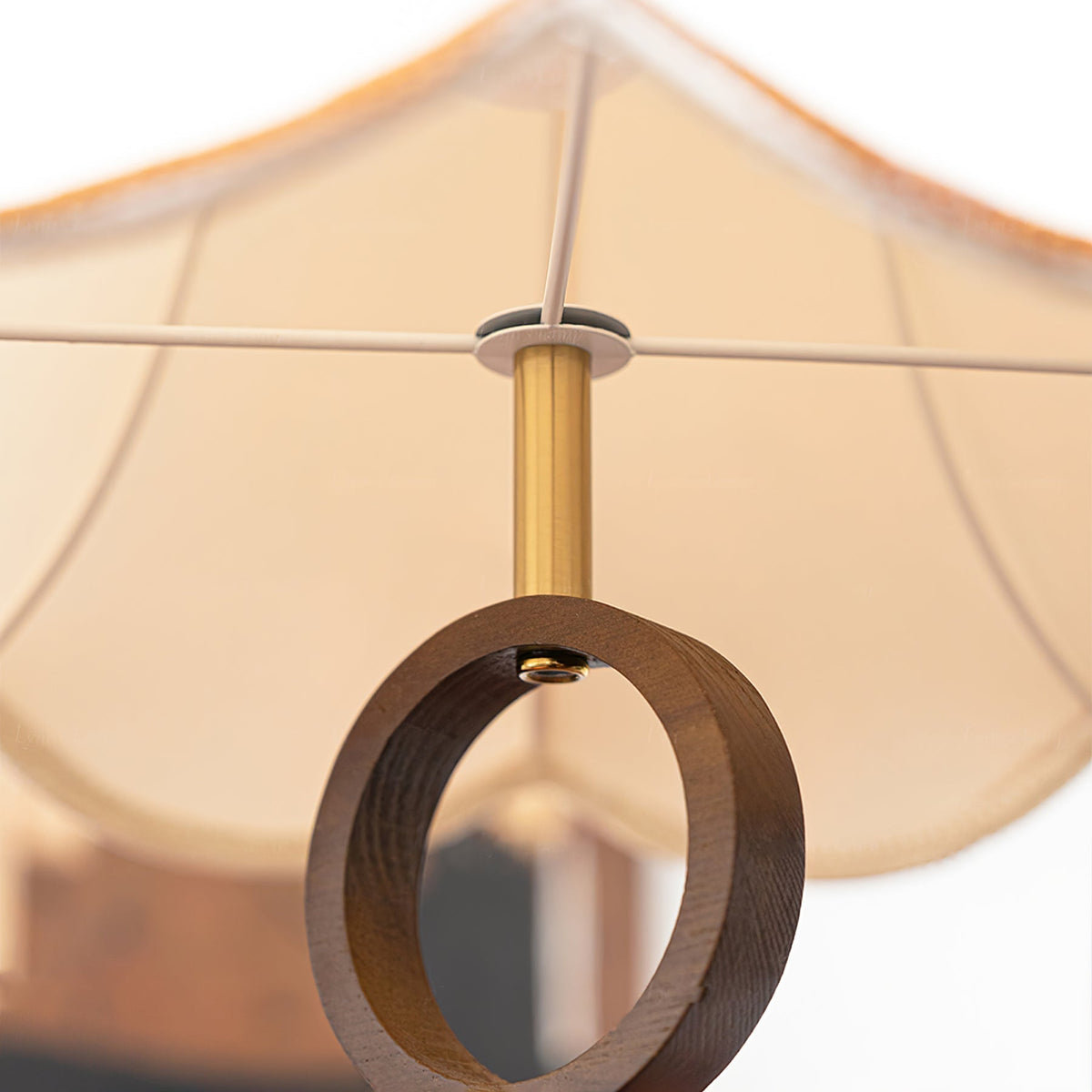 Eurvaryra Pendelleuchte aus Stoff und Holz im klassischen eleganten Stil