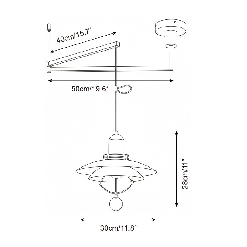 Leontis Pendelleuchte mit verstellbarem Arm