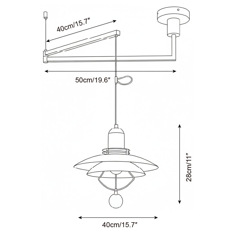 Leontis Pendelleuchte mit verstellbarem Arm