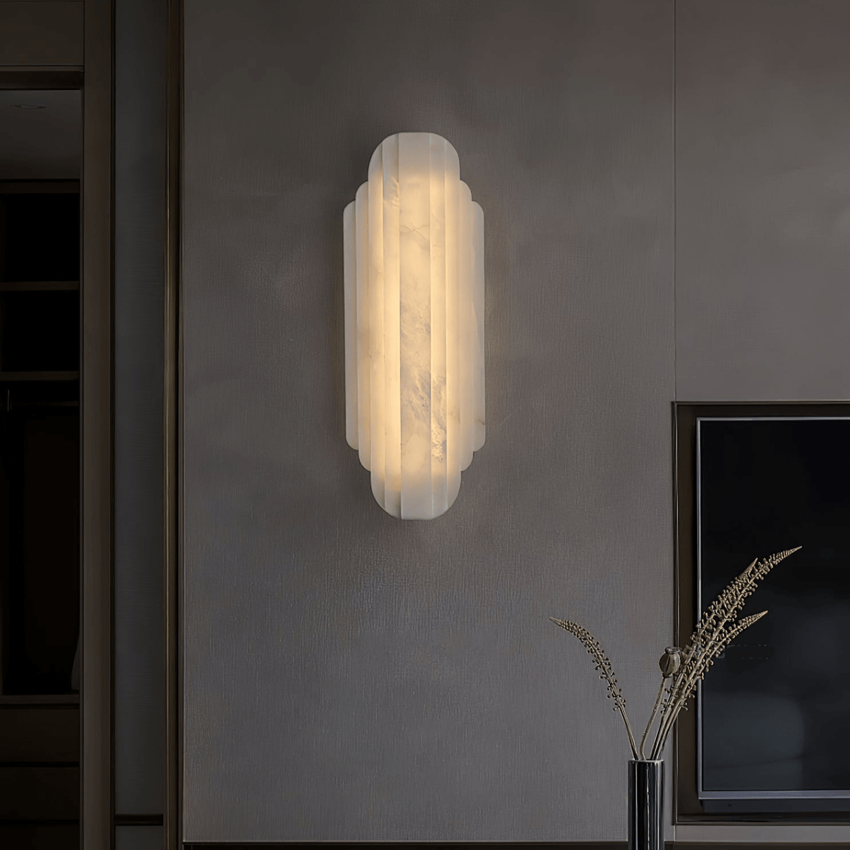 Avenanina Art Deco Alabaster Wandleuchte