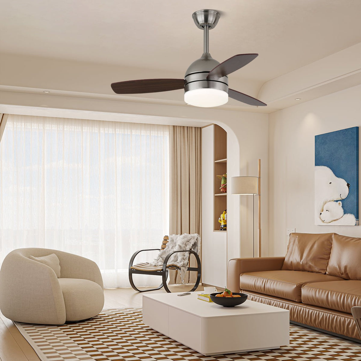 Caelan Deckenventilator mit Beleuchtung in zeitgenössischem Design