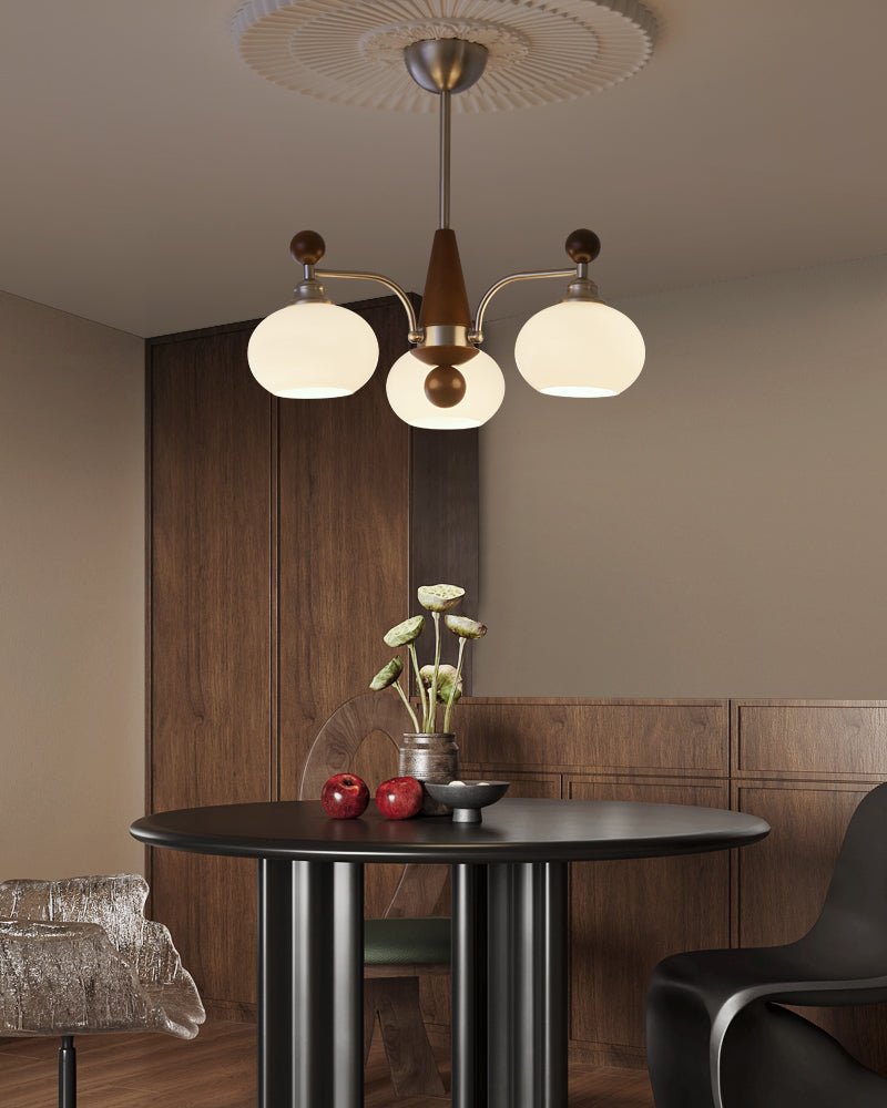 Ivloria Kronleuchter traditionelle Eleganz Orbit Holz Glas