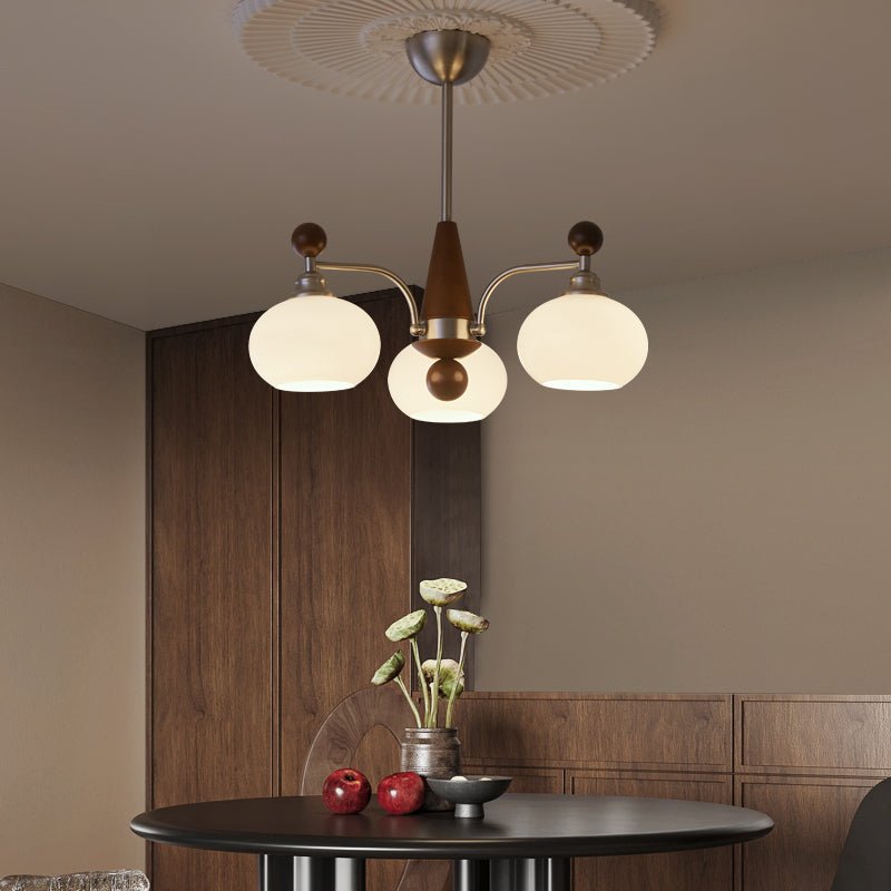 Ivloria Kronleuchter traditionelle Eleganz Orbit Holz Glas