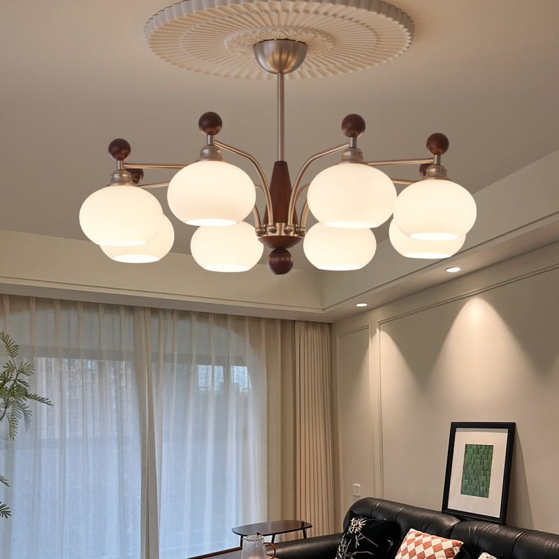 Ivloria Kronleuchter traditionelle Eleganz Orbit Holz Glas