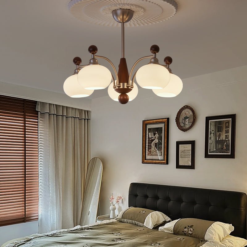 Ivloria Kronleuchter traditionelle Eleganz Orbit Holz Glas