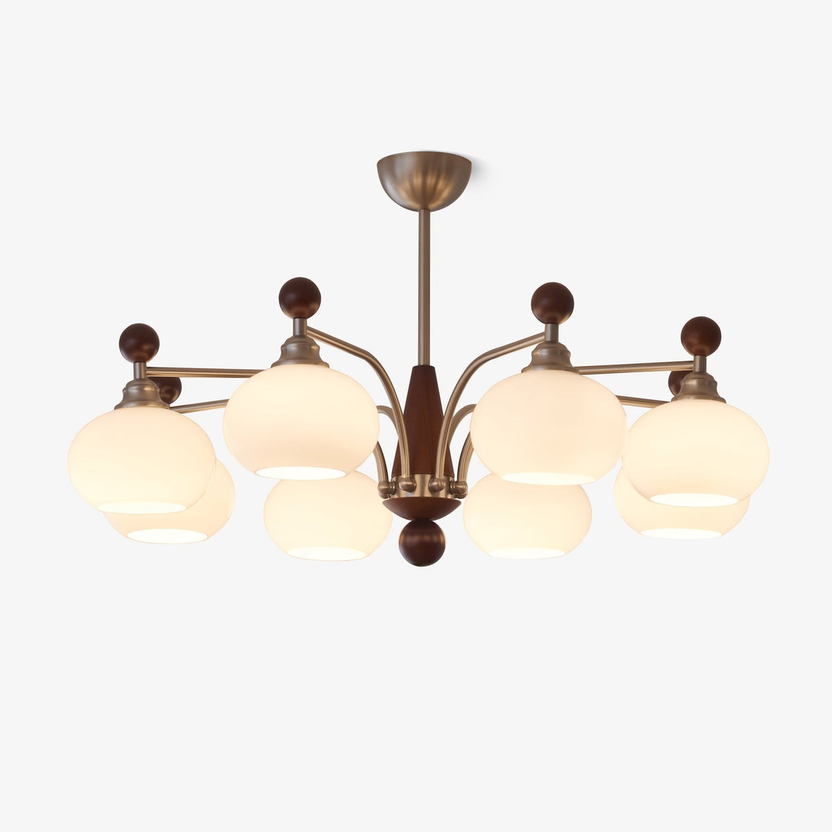 Ivloria Kronleuchter traditionelle Eleganz Orbit Holz Glas