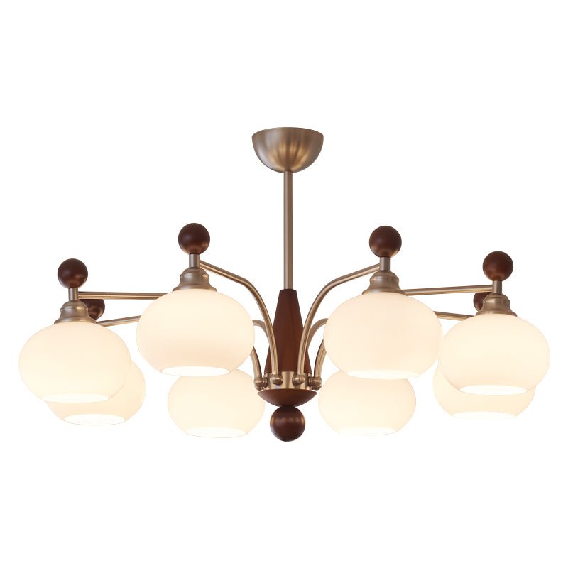 Ivloria Kronleuchter traditionelle Eleganz Orbit Holz Glas