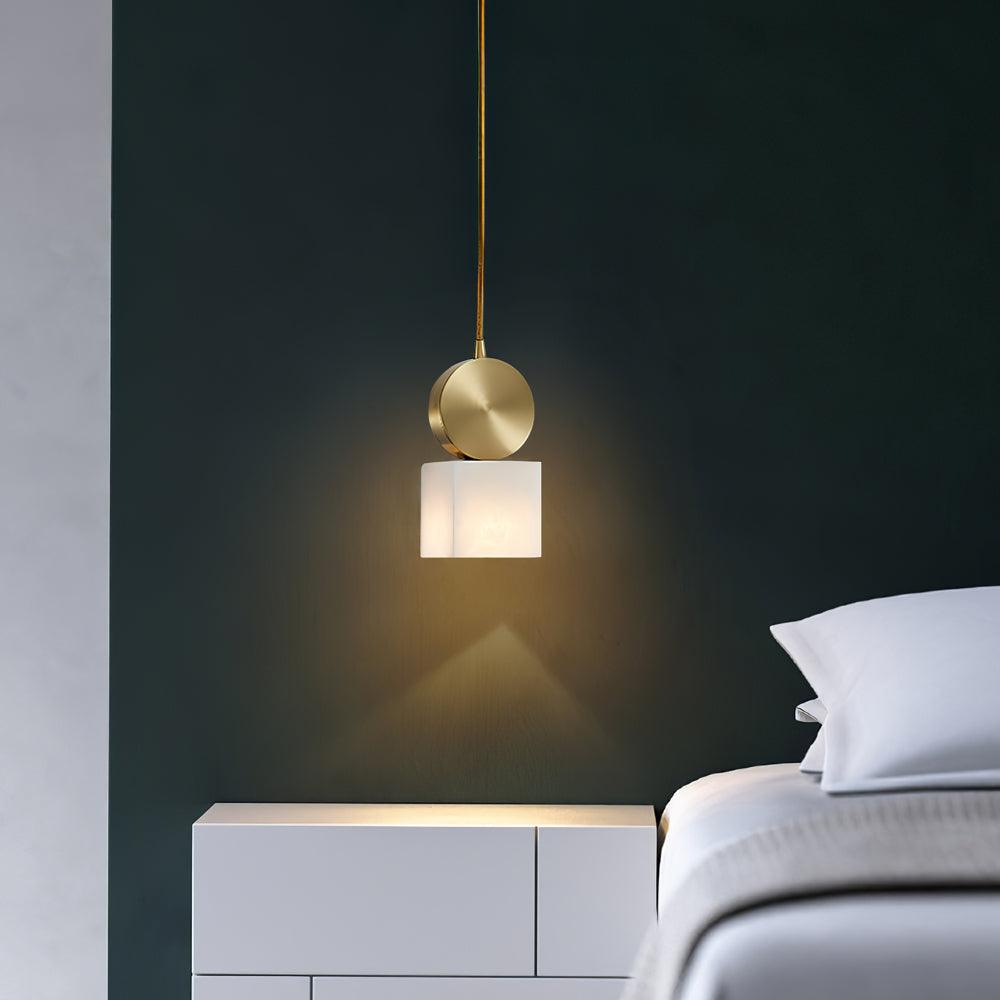 Nore Zylinder aus Alabaster Pendelleuchte