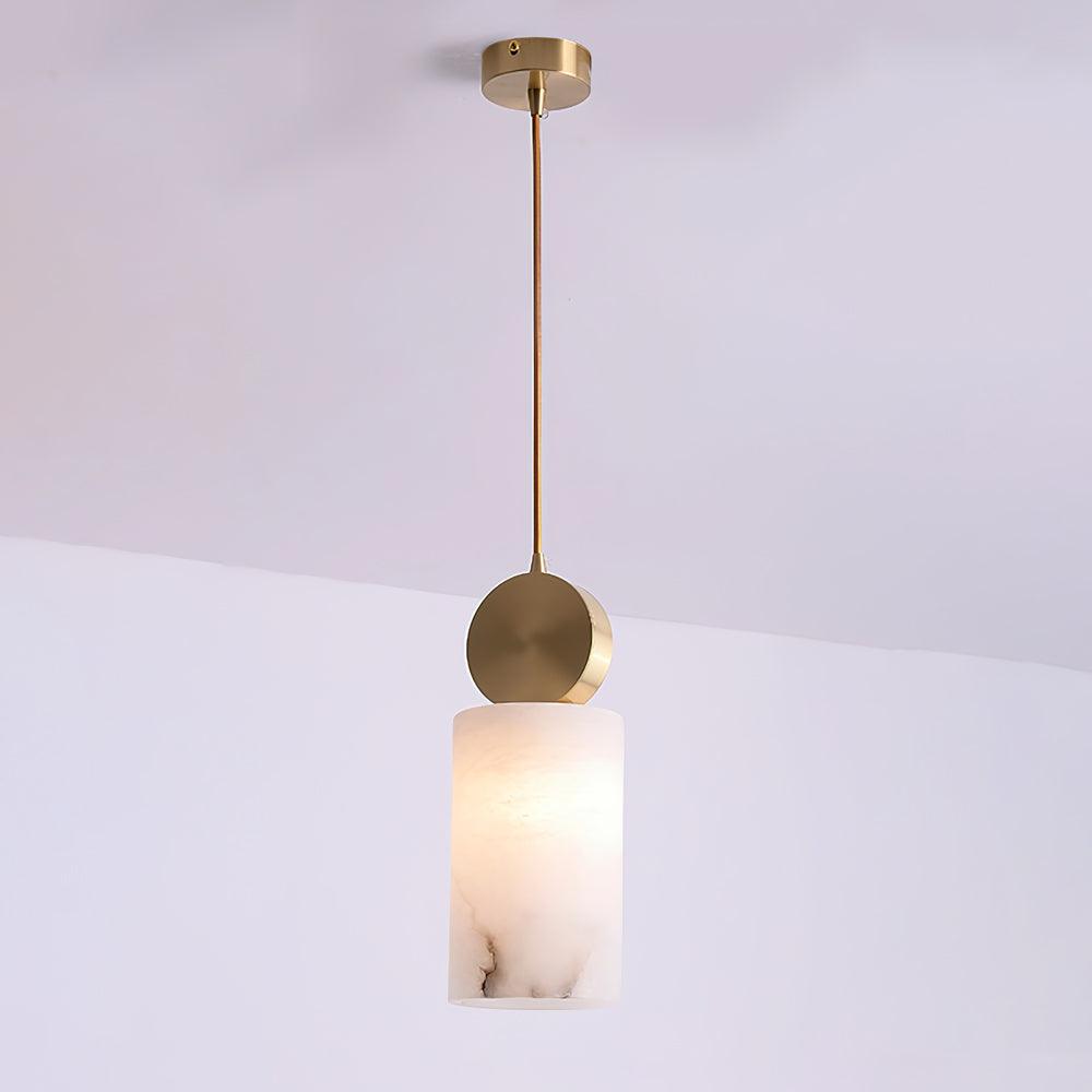 Nore Zylinder aus Alabaster Pendelleuchte