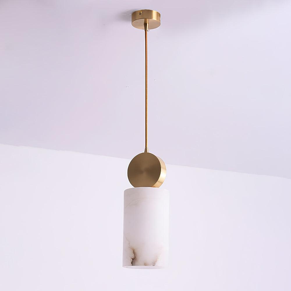 Nore Zylinder aus Alabaster Pendelleuchte