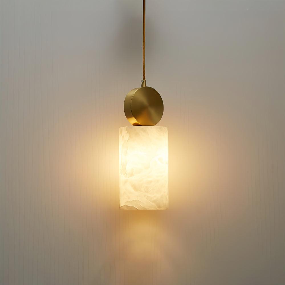 Nore Zylinder aus Alabaster Pendelleuchte