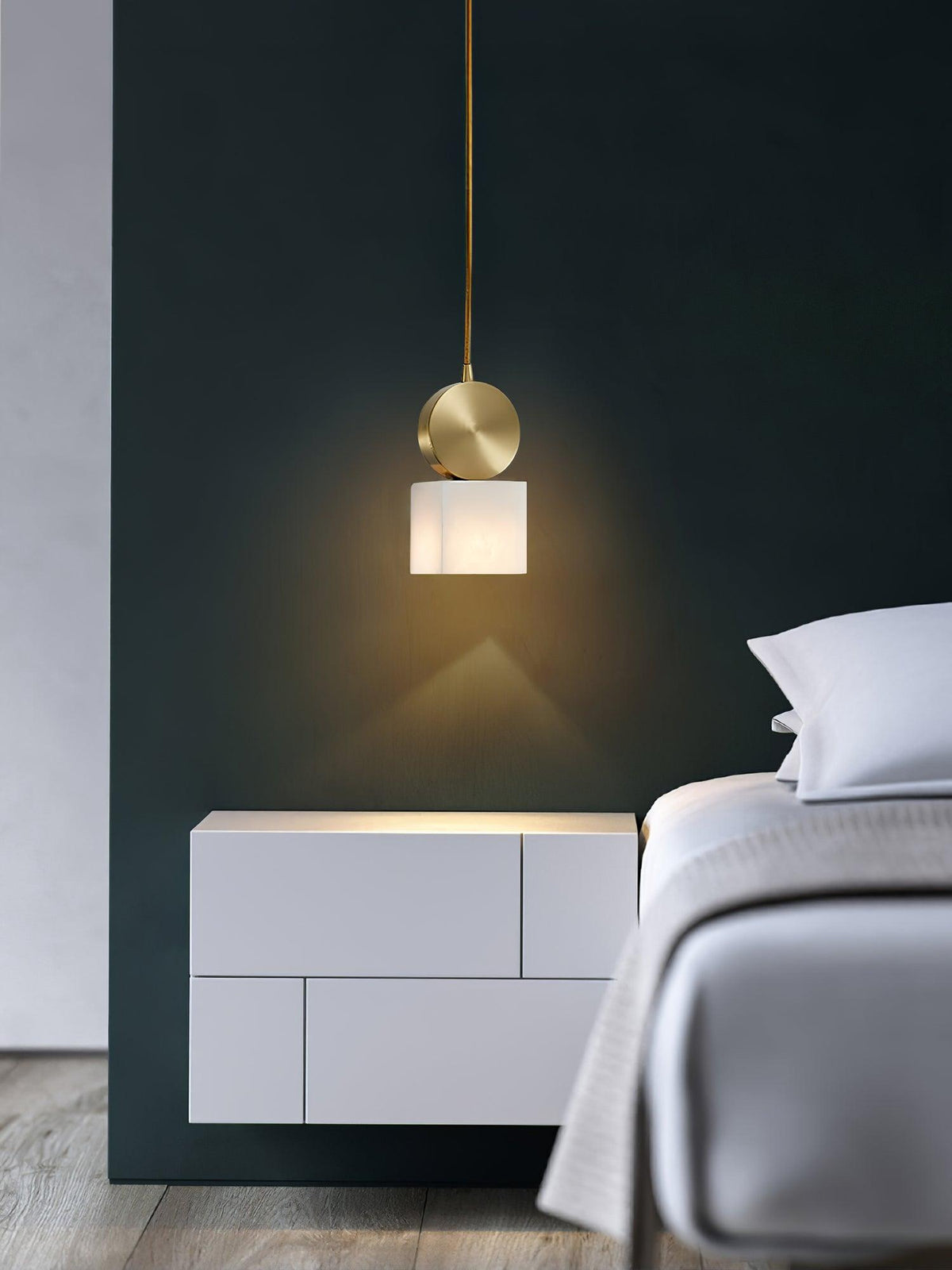 Nore Zylinder aus Alabaster Pendelleuchte