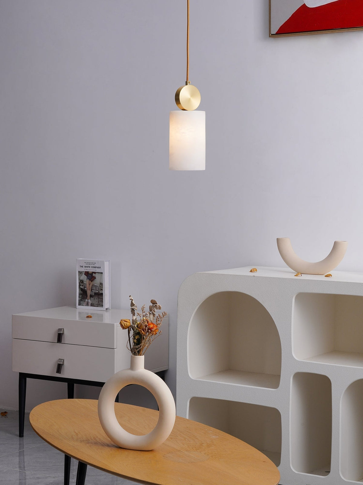 Salen Pendelleuchte Alabaster & Messing