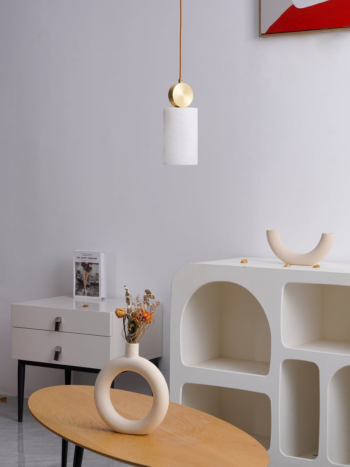 Salen Pendelleuchte Alabaster & Messing
