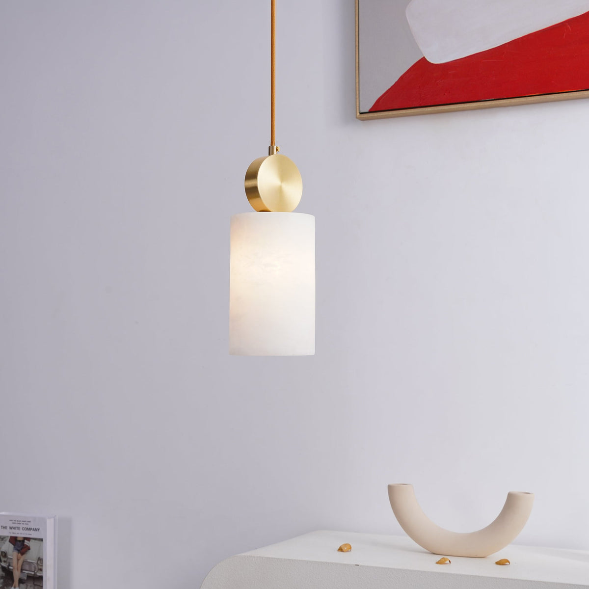 Salen Pendelleuchte Alabaster & Messing
