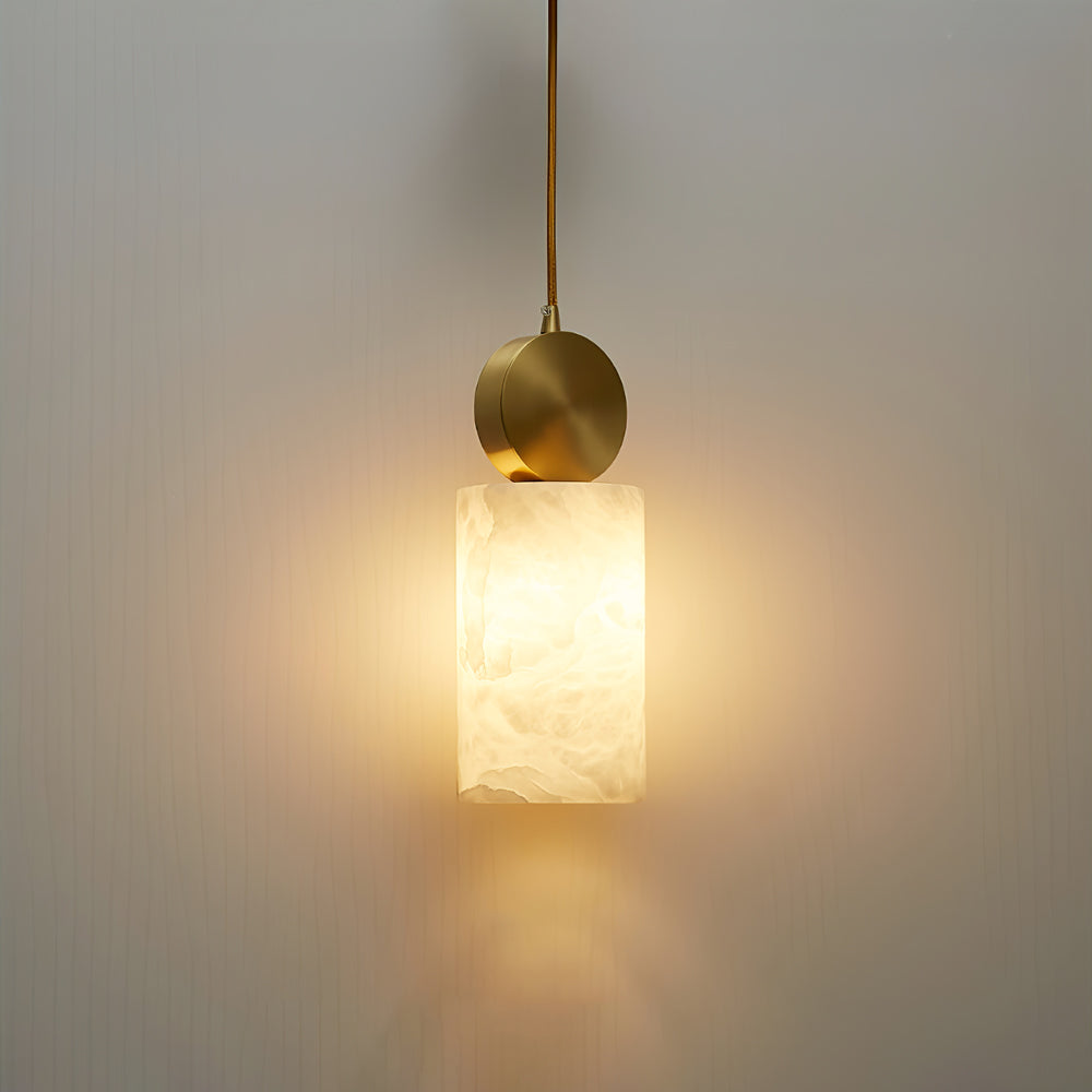Salen Pendelleuchte Alabaster & Messing