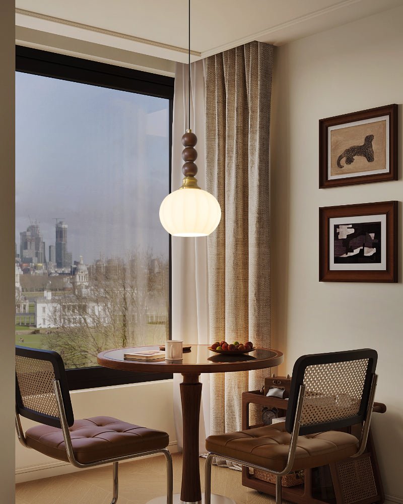Vothaila Pendelleuchte im Vintage-Stil aus Glas und Holz
