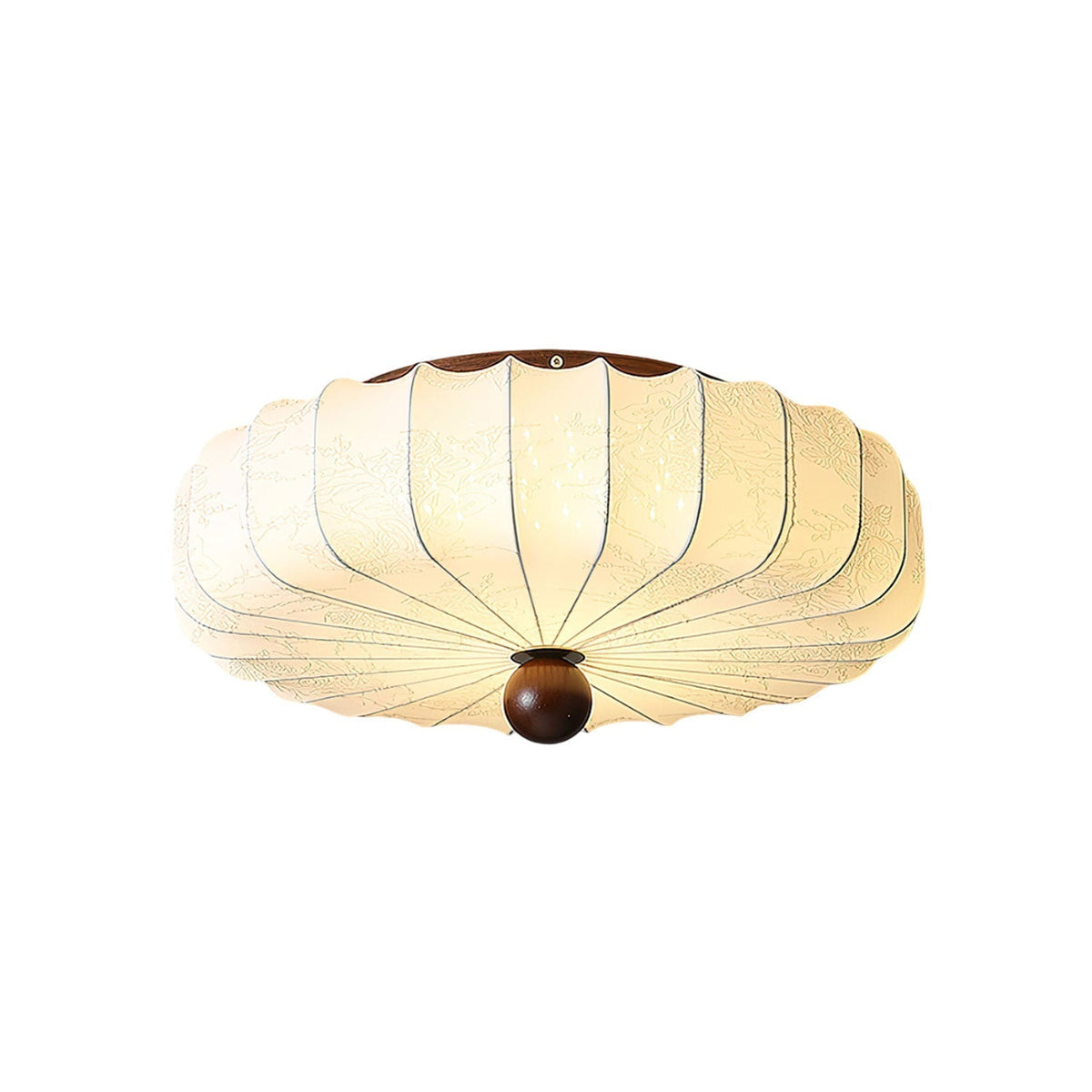 Lotus Deckenleuchte aus Stoff in Beige