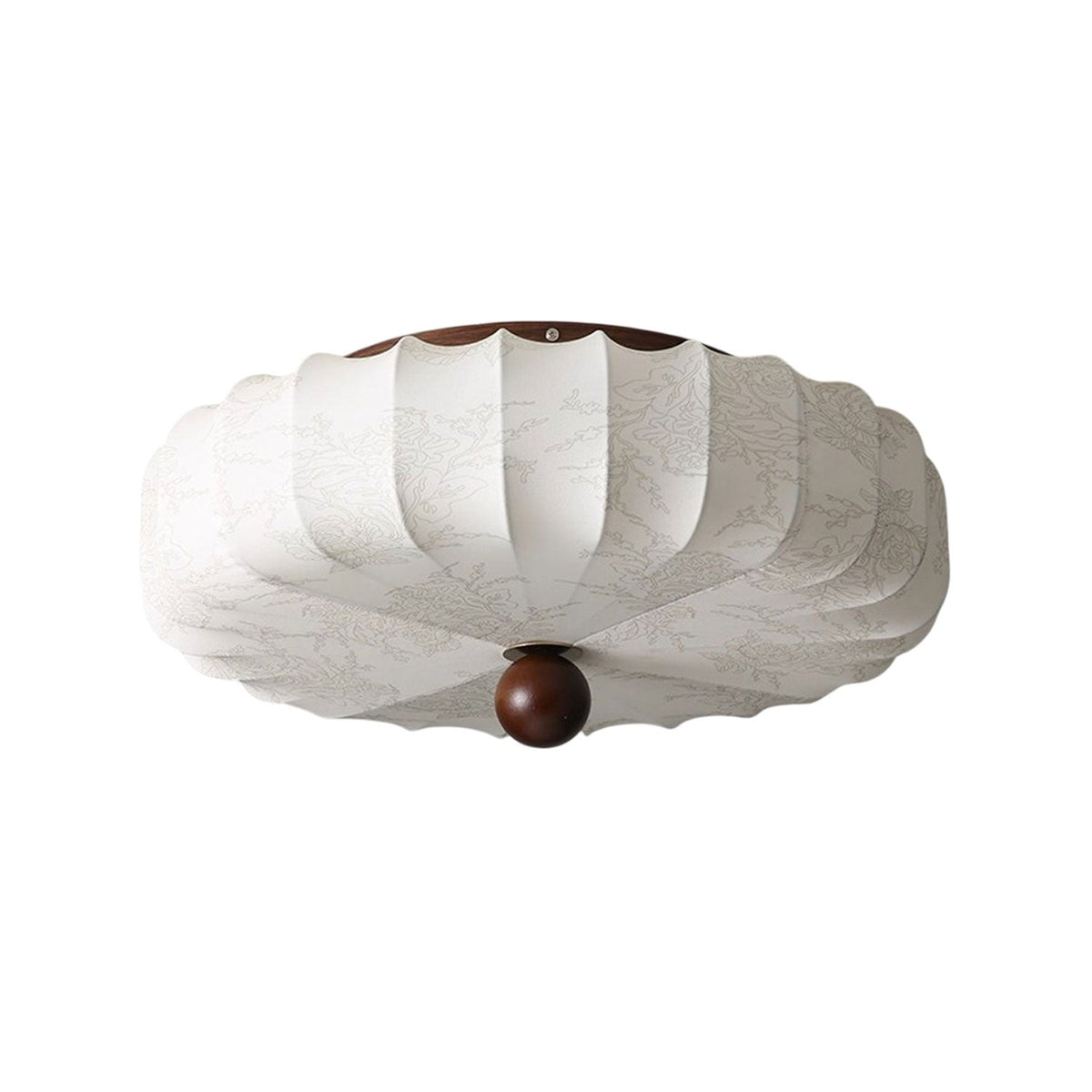 Lotus Deckenleuchte aus Stoff in Beige