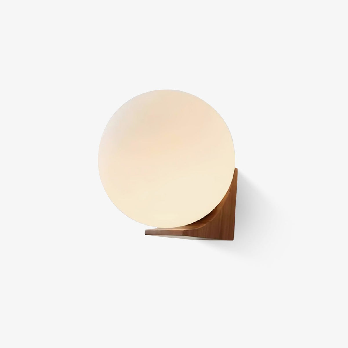 Icarara zeitgenössische minimalistische Orb-Wandleuchte aus Holz und Glas
