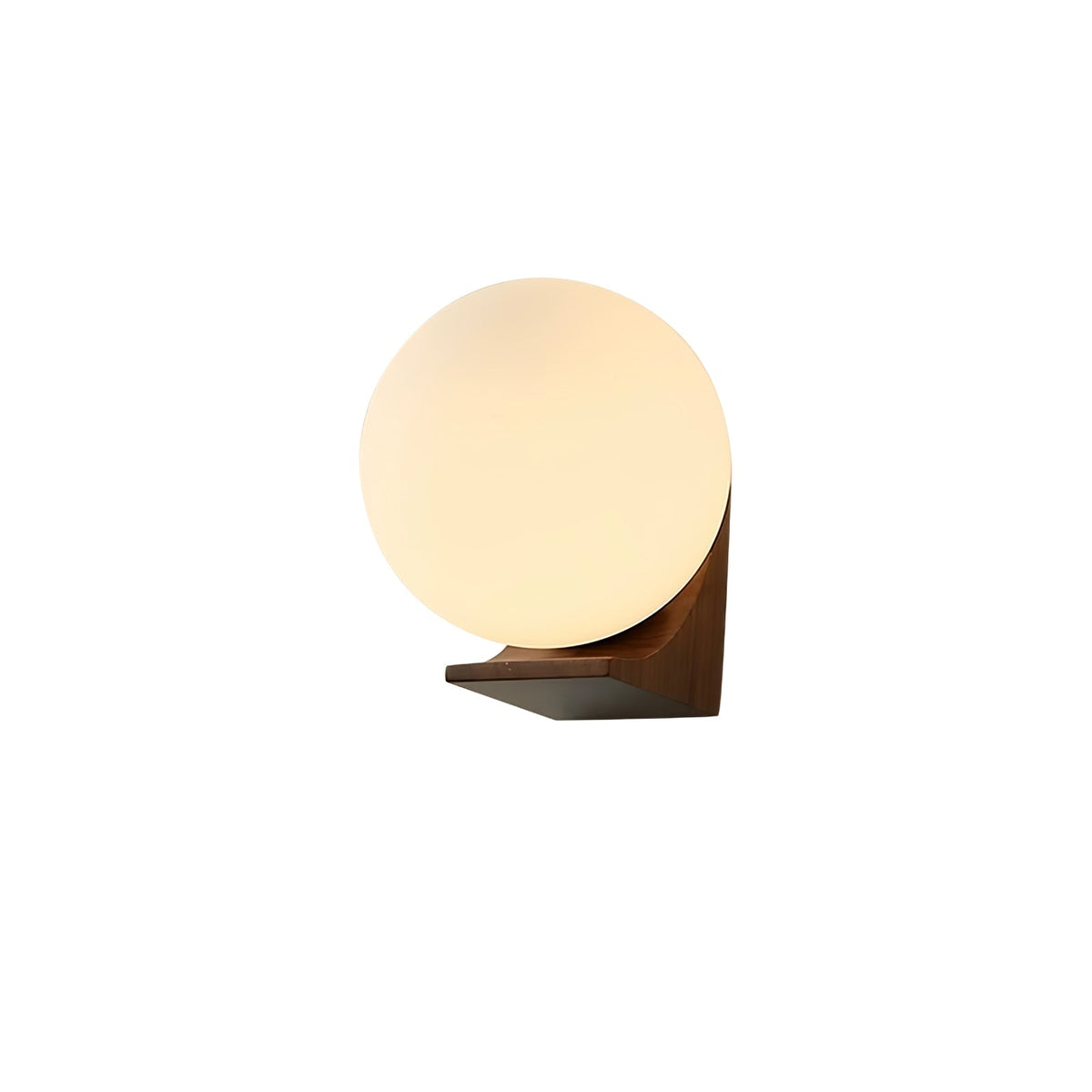 Icarara zeitgenössische minimalistische Orb-Wandleuchte aus Holz und Glas