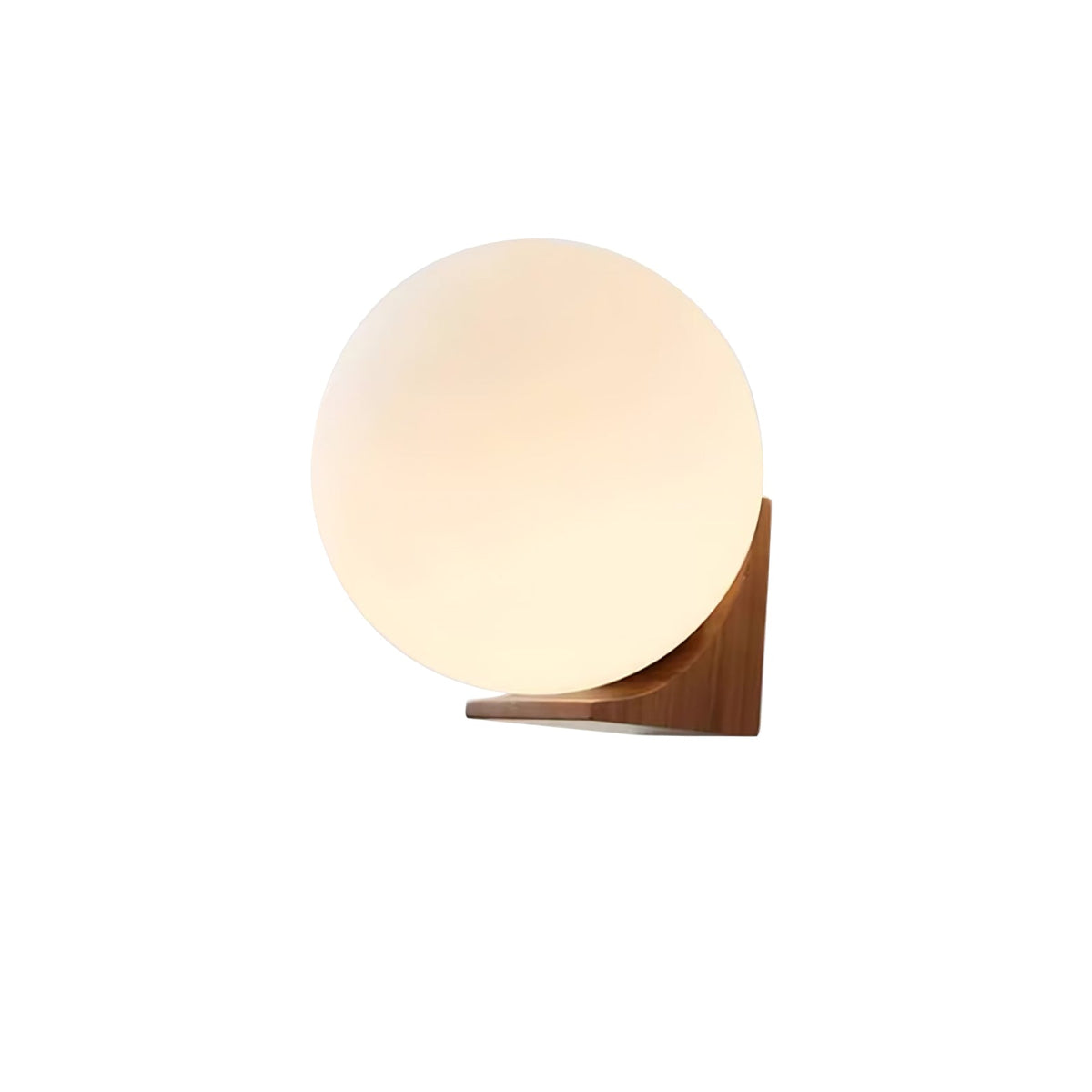 Icarara zeitgenössische minimalistische Orb-Wandleuchte aus Holz und Glas