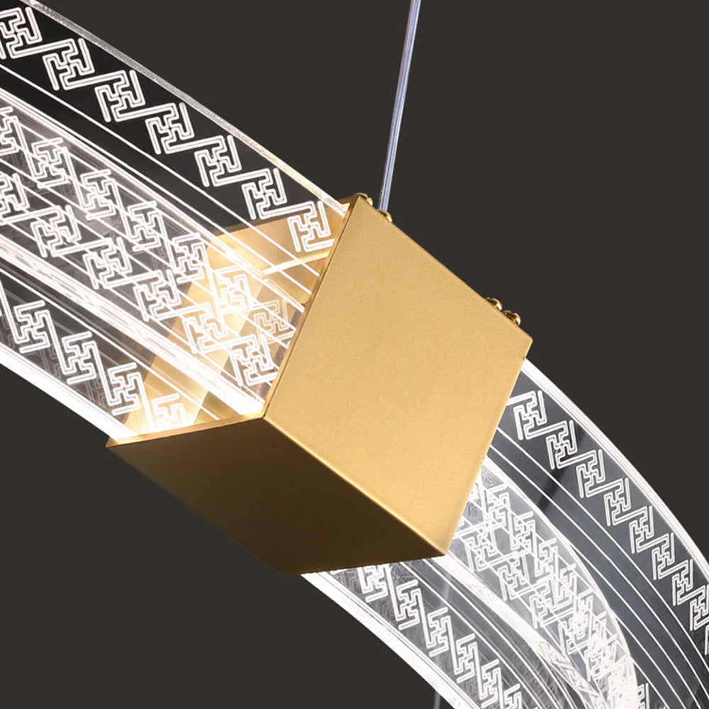 Arisha Modern Rund/Oval Acryl/Metall Pendelleuchte, Gold