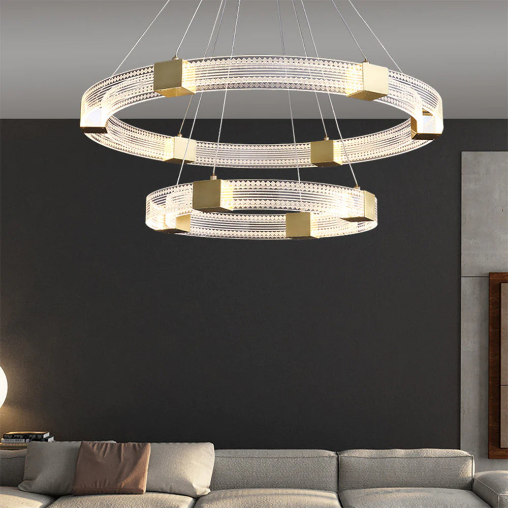 Arisha Modern Rund/Oval Acryl/Metall Pendelleuchte, Gold