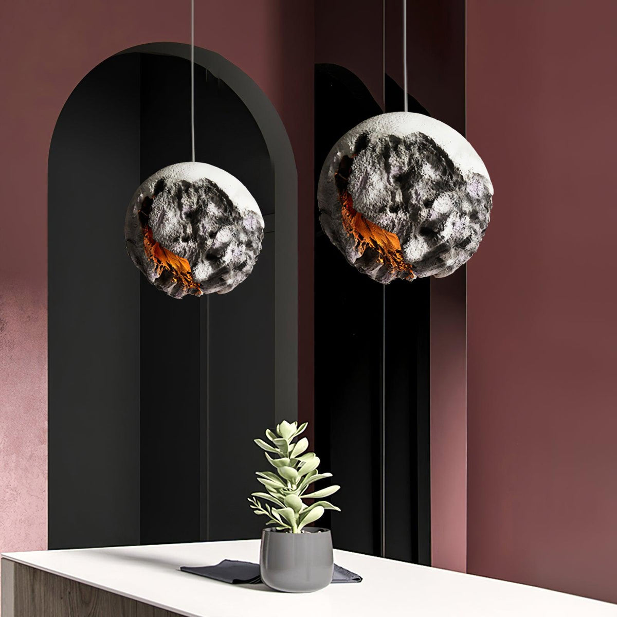 Ilphaara Irregular Planet Kunststoff-Pendelleuchte