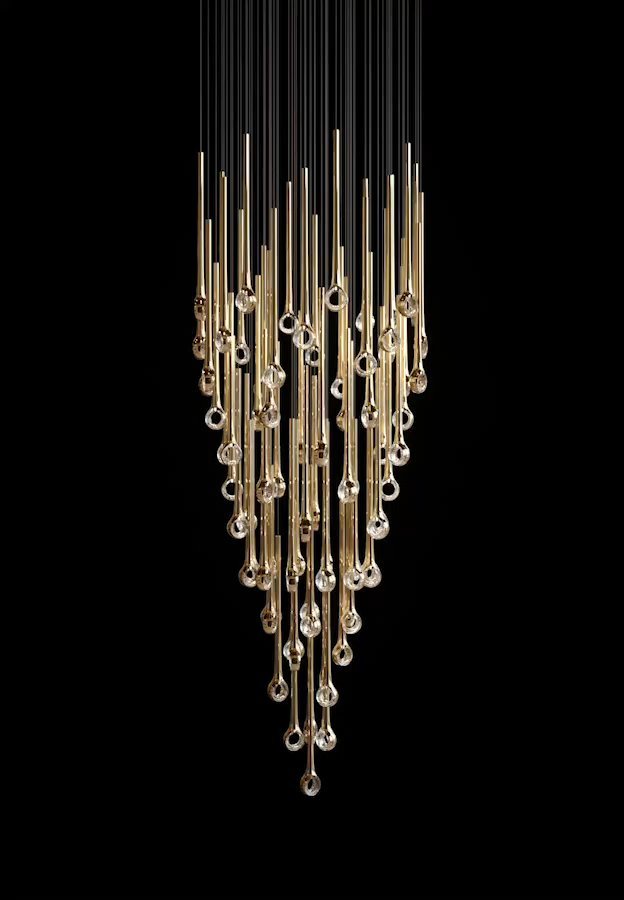 Cicarir Kronleuchter aus Goldglas in Gradientenform
