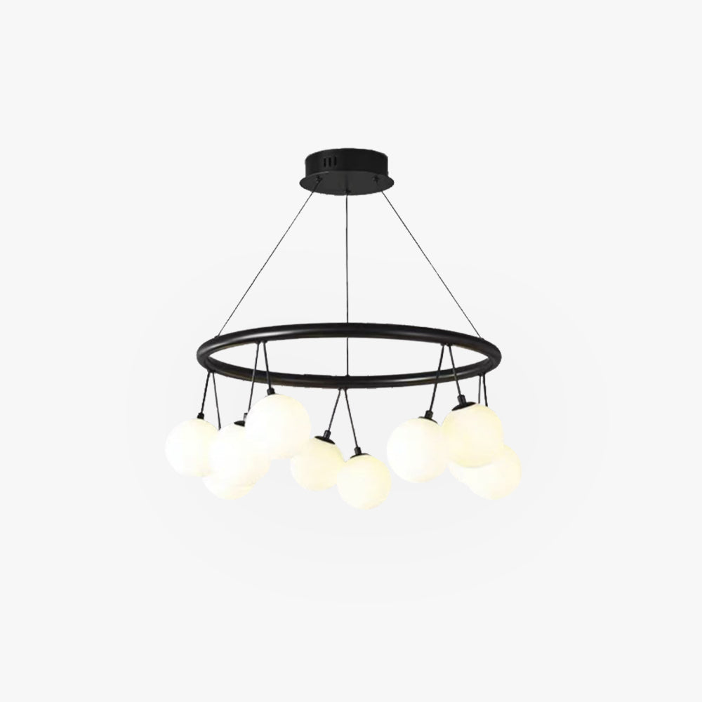 Valentina Nordic LED Kronleuchter Schwarz Metall/Glas Esszimmer/Wohnzimmer/Schlafzimmer