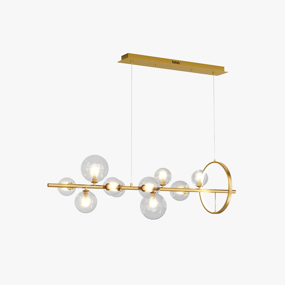 Valentina Modern LED Kronleuchter Gold Glas Wohn/Esszimmer